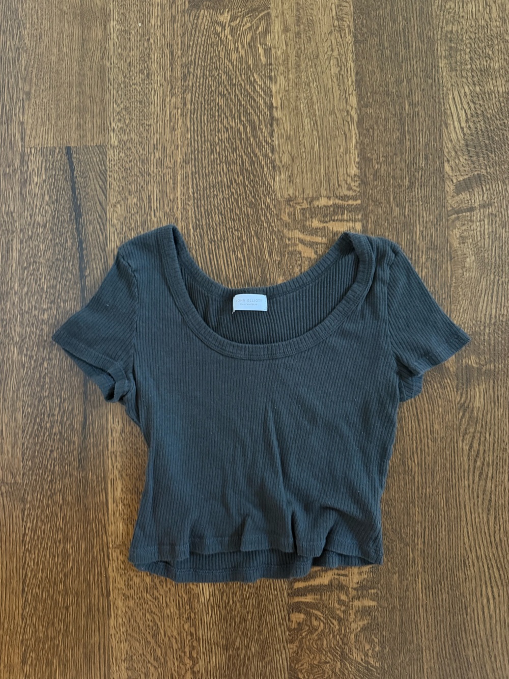 John Elliott F/W 18 Ribbed Scoop Neck Crop Top